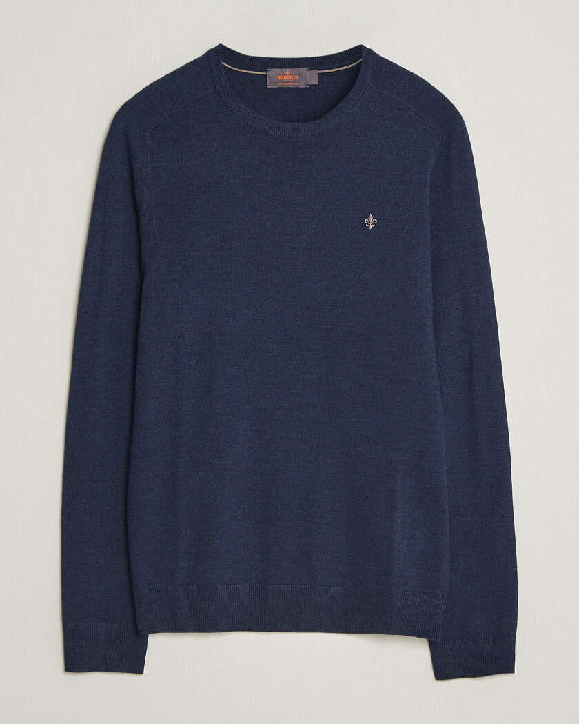 Morris Merino O-Neck Navy – Azul