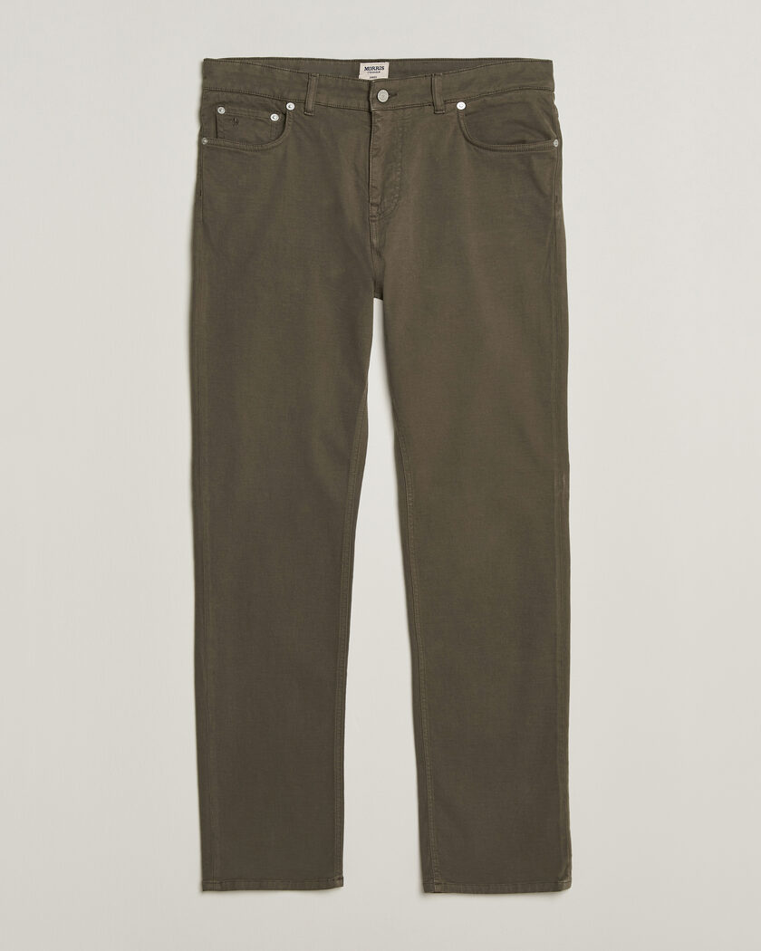 Morris James Brushed 5-Pocket Pant Olive – Verde