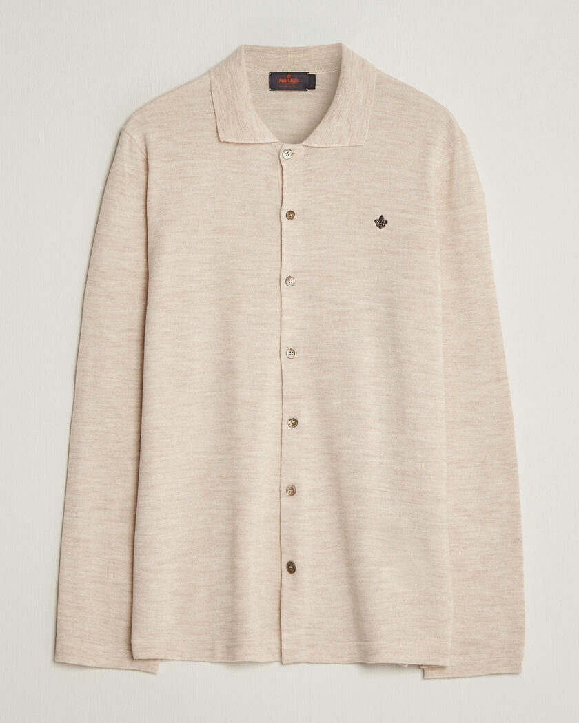 Morris Merino Shirt Cardigan Off White – Blanco