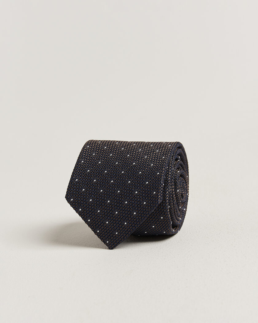 Amanda Christensen Silk Grenadine Dot 8cm Tie Brown – Marrón