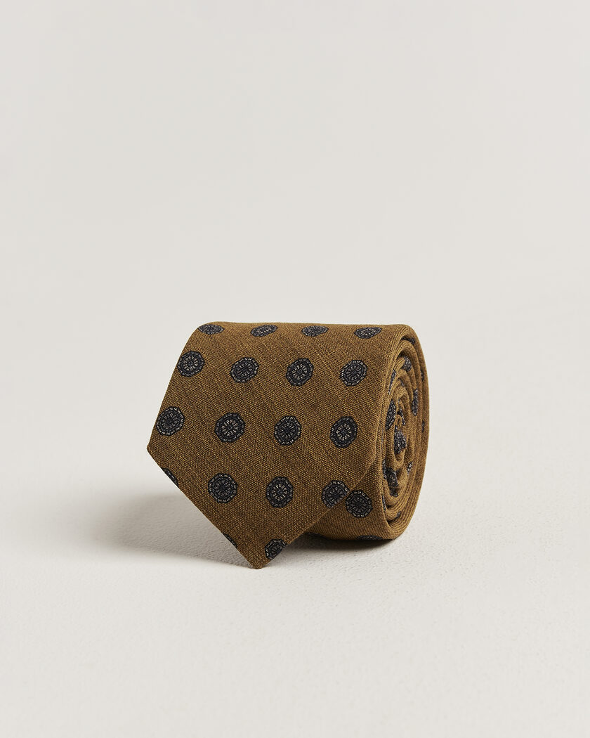 Amanda Christensen Wool Medallion 8cm Tie Yellow – Marrón