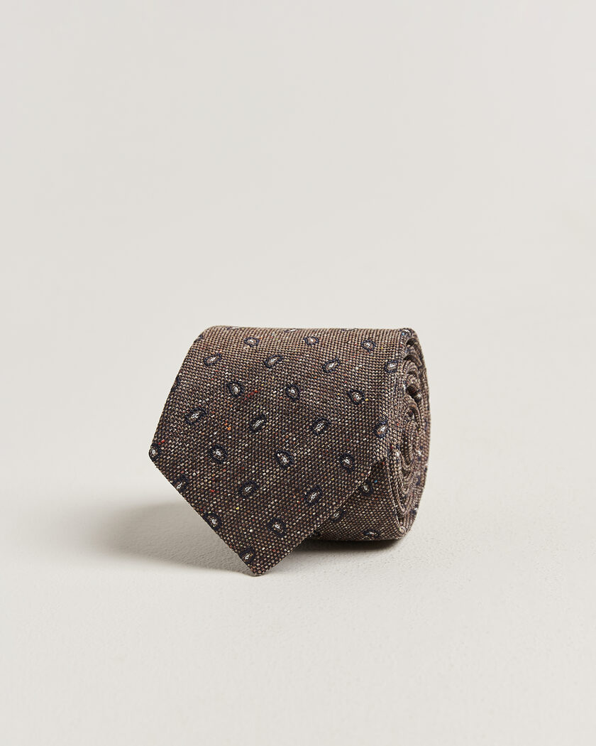 Amanda Christensen Silk Bourette Paisley 8cm Tie Brown – Marrón