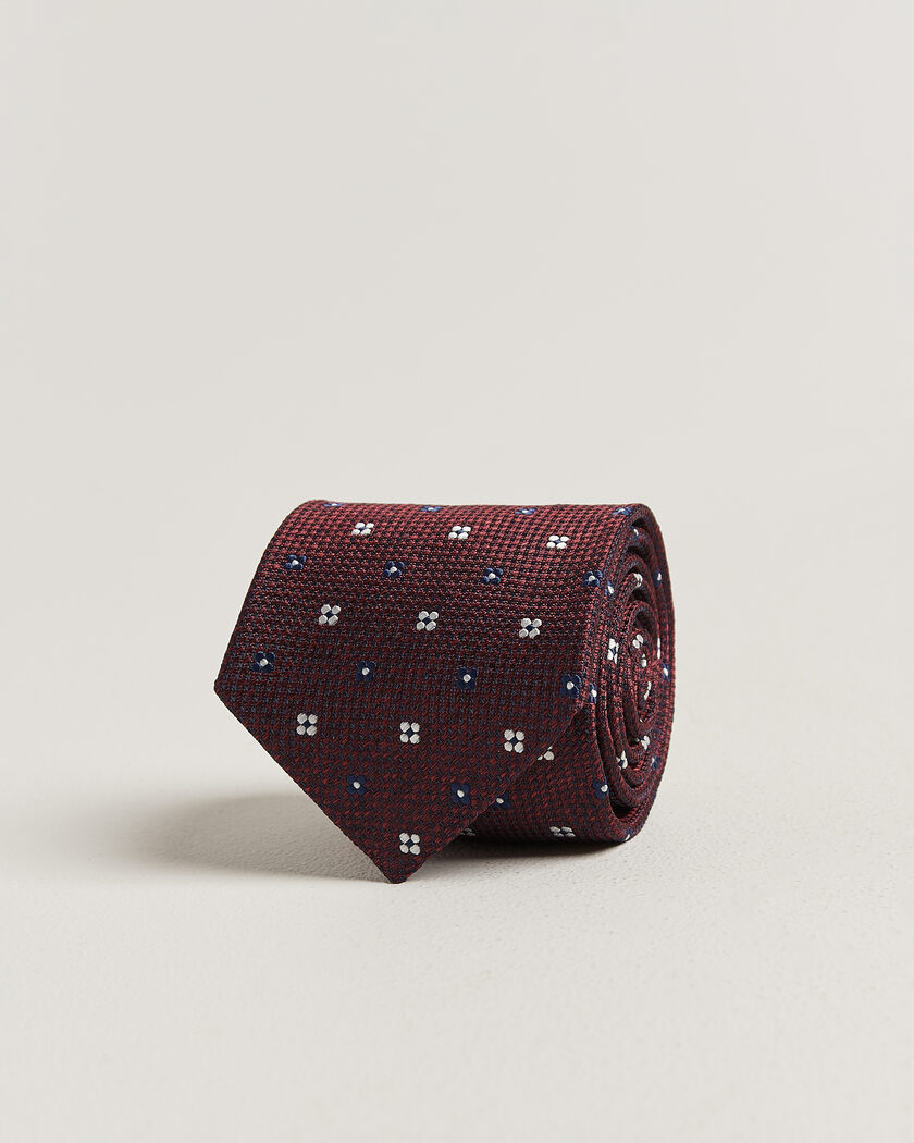 Amanda Christensen Silk Flower 8cm Tie Wine – Rojo