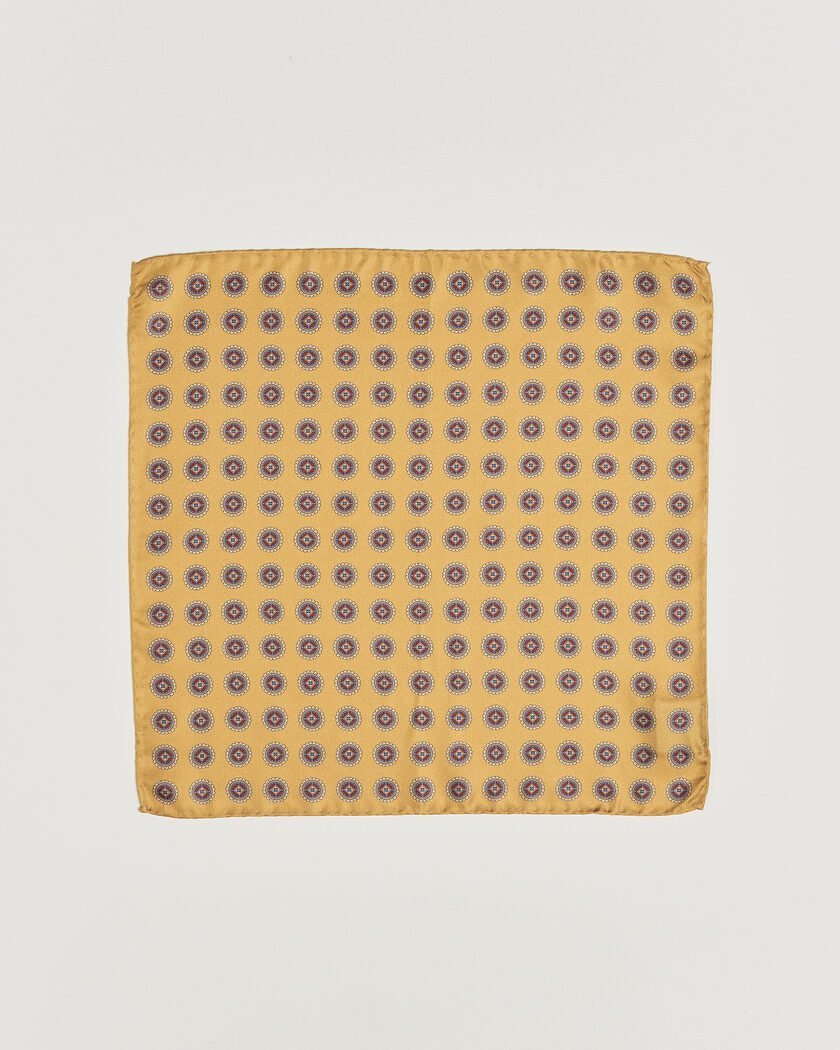 Amanda Christensen Silk Twill Medallion Pocket Square Yellow – Amarillo