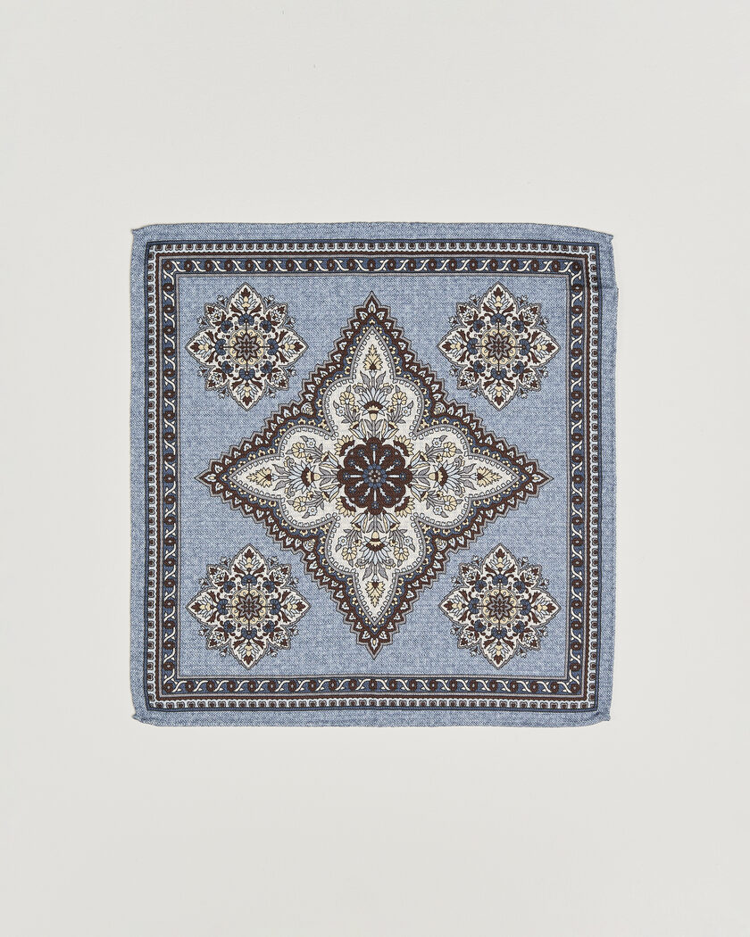 Amanda Christensen Silk Schappe Doublefaced Pocket Square Blue – Azul