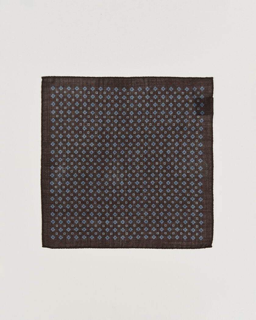 Amanda Christensen Wool Flower Pocket Square Brown – Marrón
