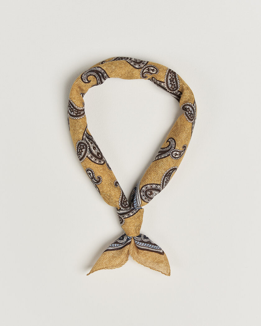 Amanda Christensen Cotton Voile Printed Paisley Bandana Yellow – Amarillo