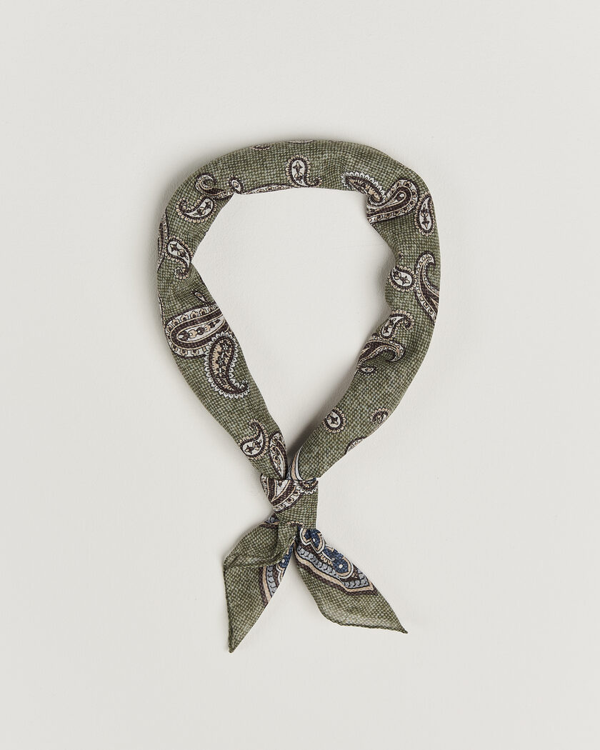 Amanda Christensen Cotton Voile Printed Paisley Bandana Green – Verde
