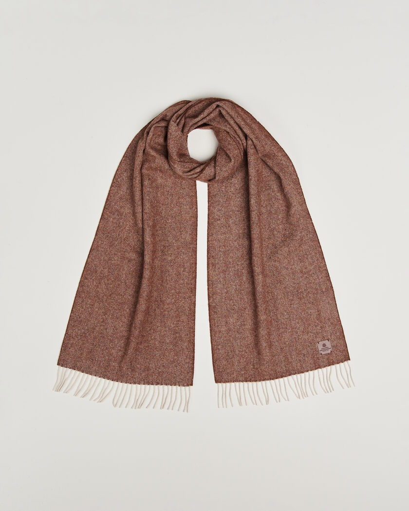 Amanda Christensen Wool Herringbone Scarf Rust – Rojo