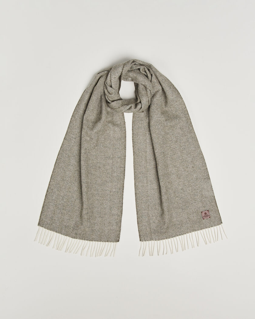 Amanda Christensen Wool Herringbone Scarf Green – Verde