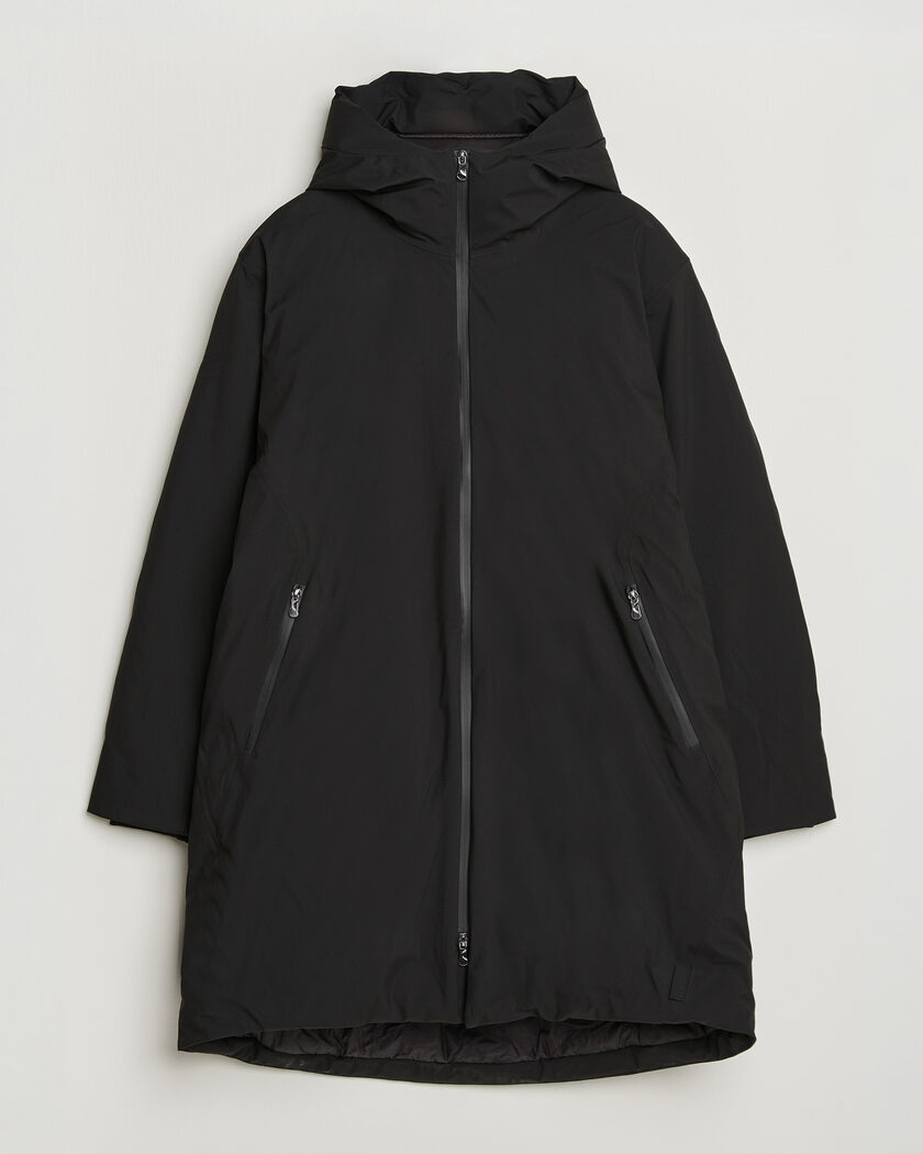 RAINS Sarna Long Puffer Jacket Black – Negro