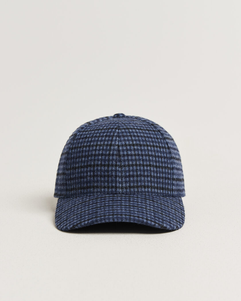 Varsity Headwear Mohair Wool Checked Baseball Cap Navy – Azul