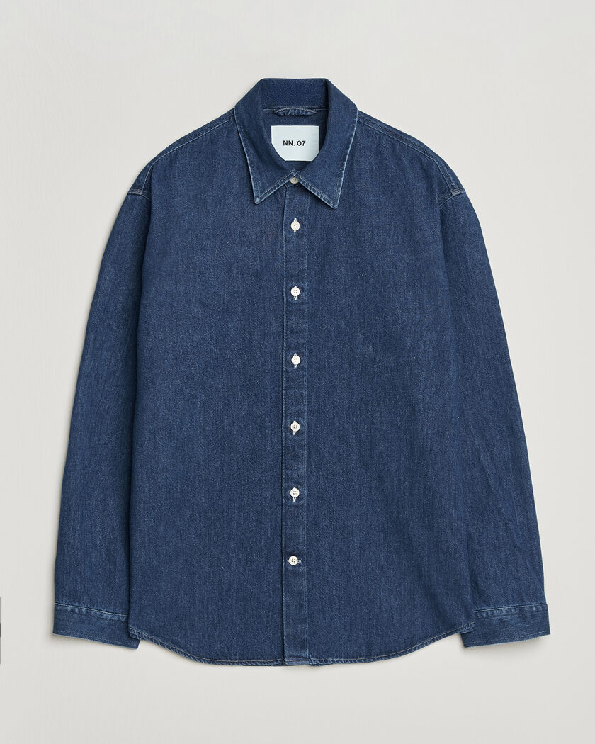 NN07 Casper Denim Overshirt Medium Indigo – Azul
