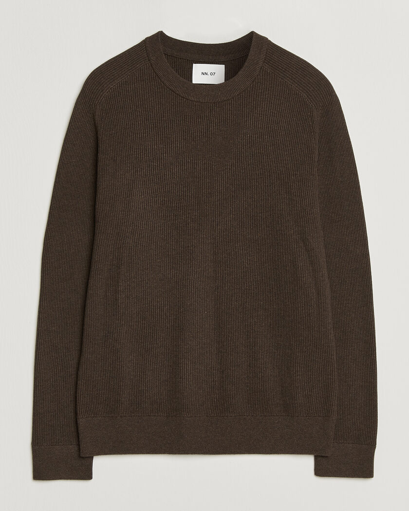 NN07 Kevin Cotton Knitted Sweater Deep Truffle – Marrón