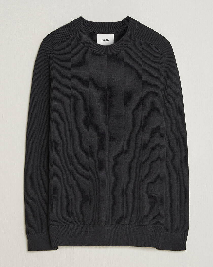NN07 Kevin Cotton Knitted Sweater Black – Negro
