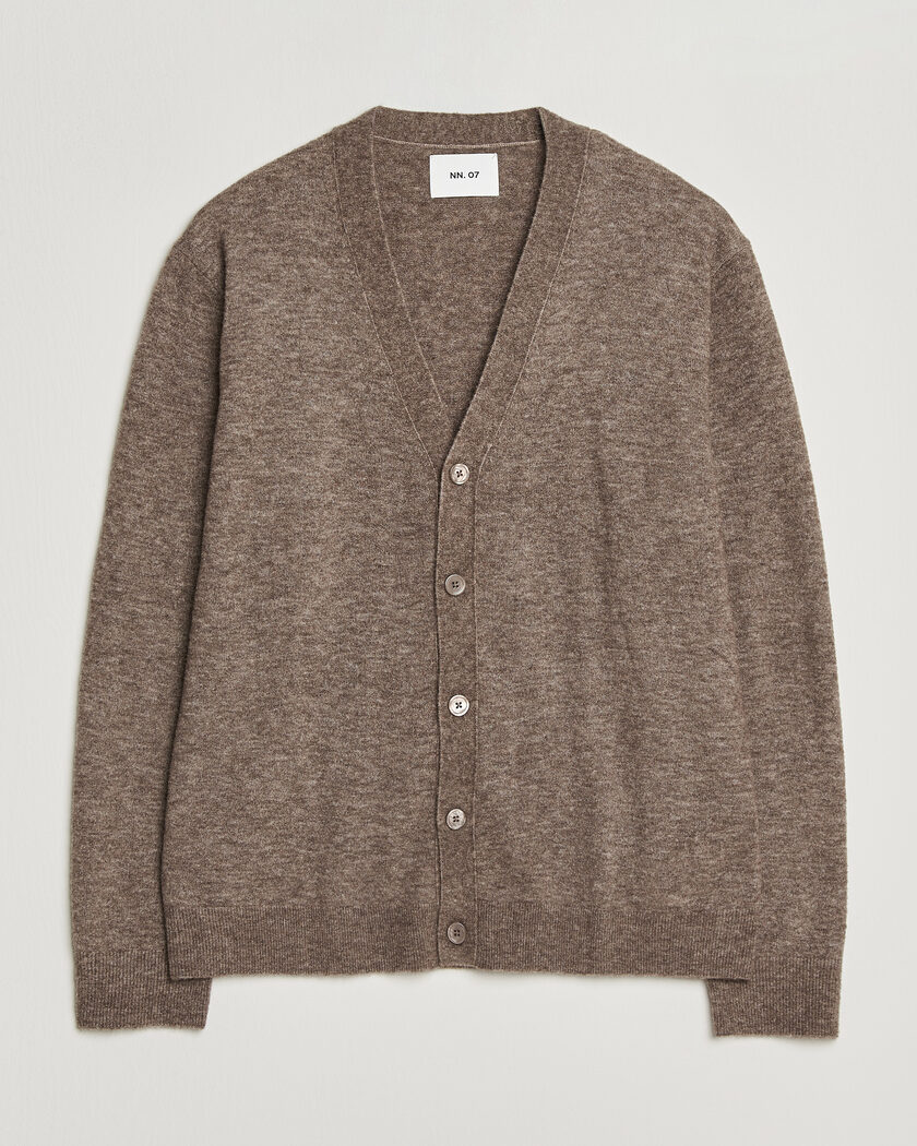 NN07 Gavin Brushed Wool Knitted Cardigan Desert Clay – Marrón