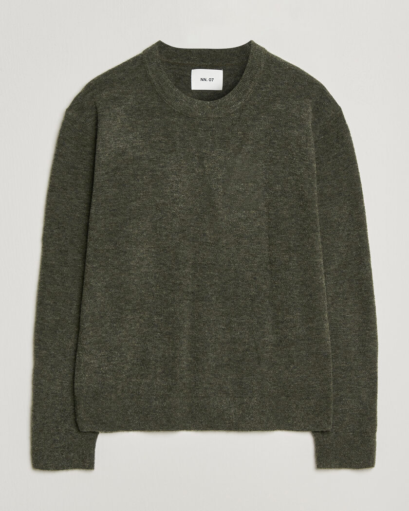 NN07 Gavin Brushed Wool Knitted Sweater Dark Army – Verde