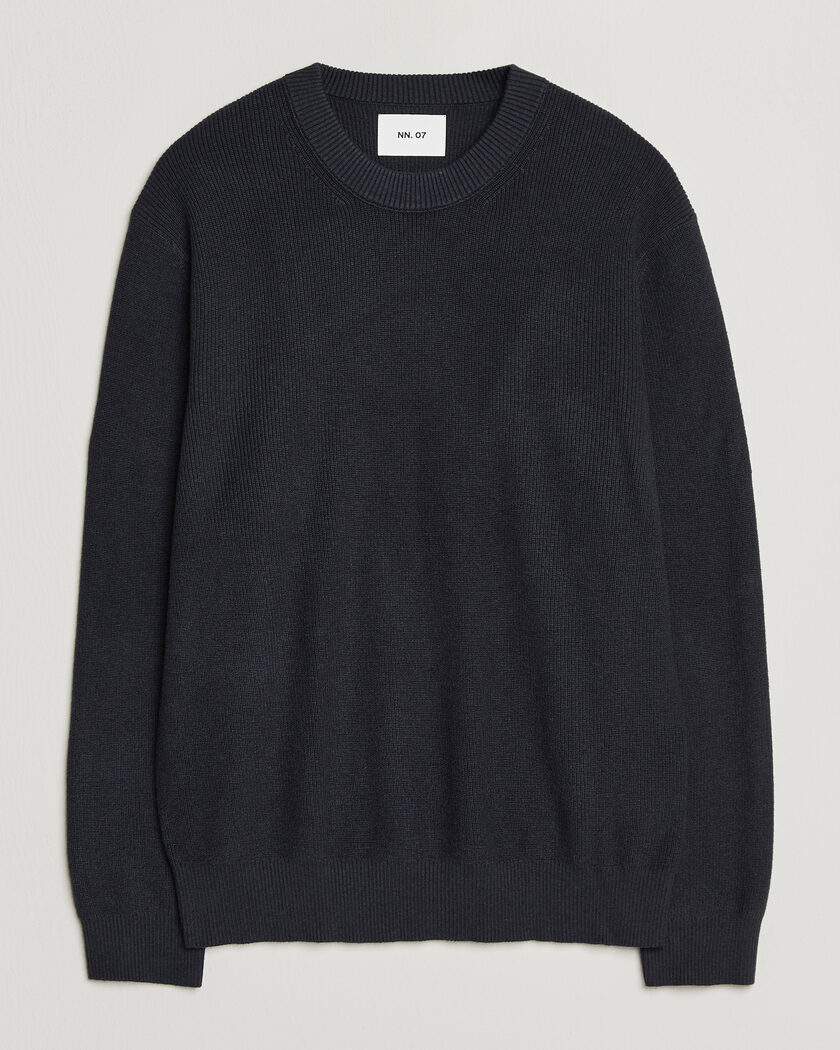 NN07 Hope Cotton/Cashmere Rib Knitted Sweater Navy – Azul