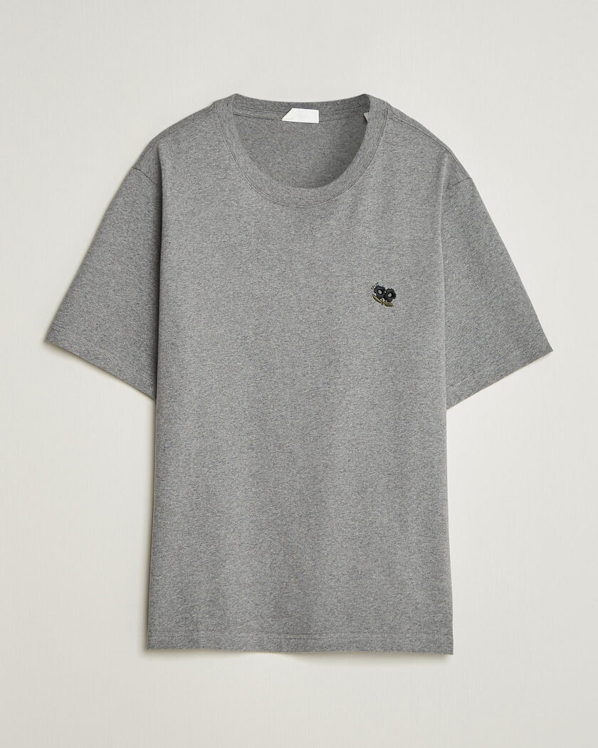 NN07 Jett Embroidered Crew Neck T-Shirt Grey Melange – Gris