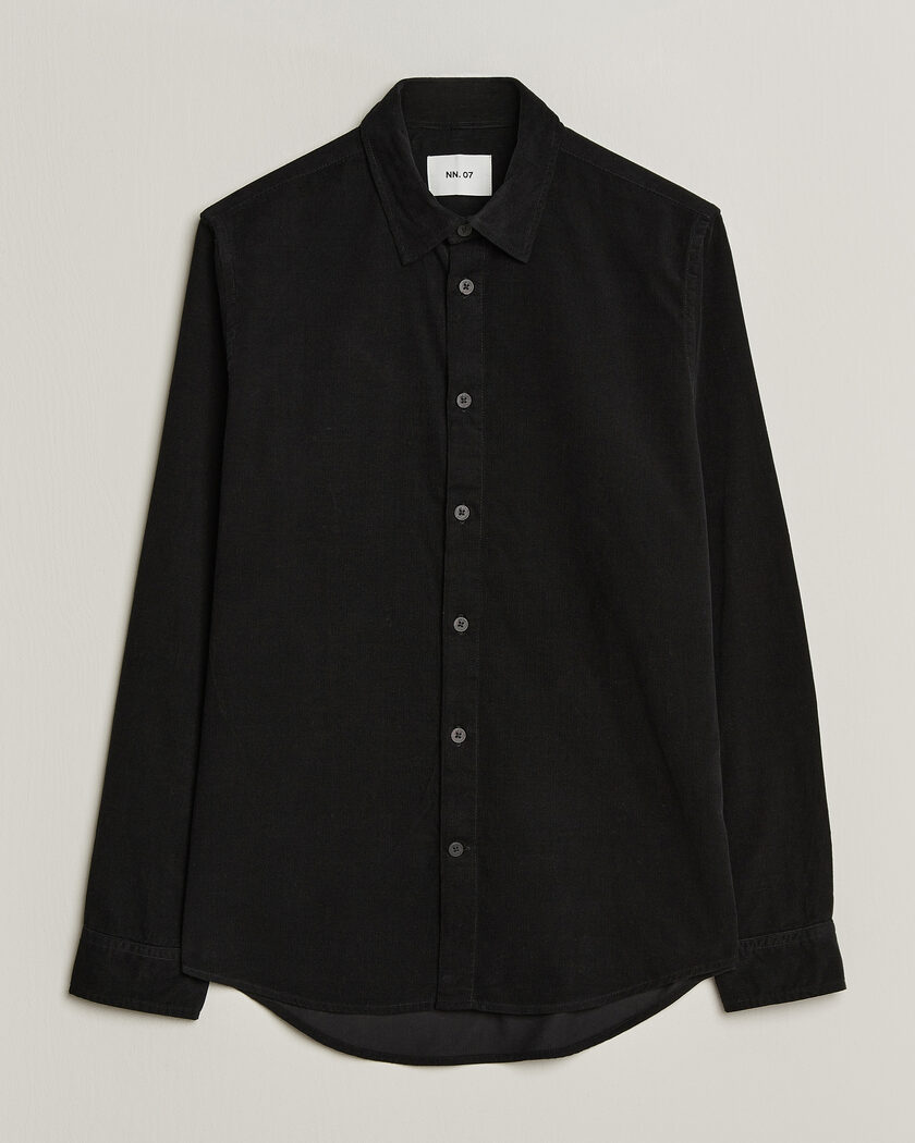 NN07 Asher Baby Cord Shirt Black – Negro