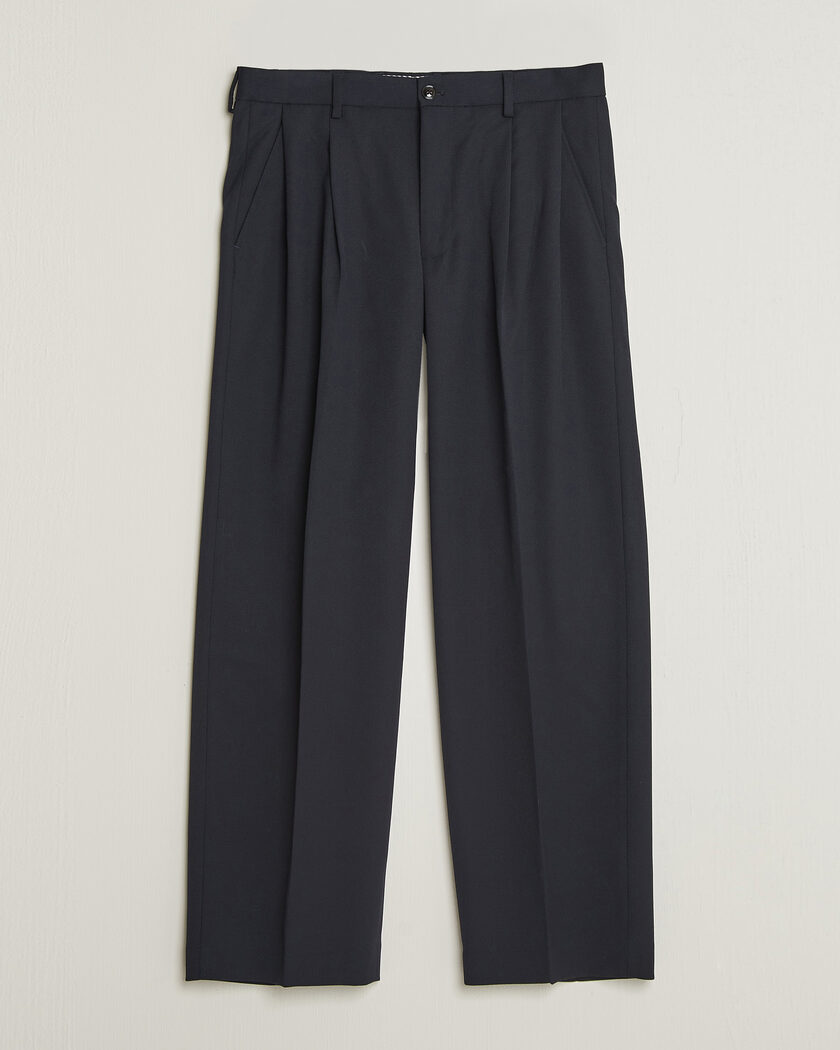 NN07 Justin Wool Pleated Suit Trousers Deep Navy – Azul