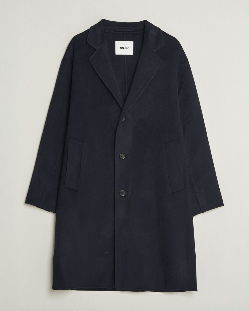 NN07 Kendrick Wool Coat Navy Blue – Azul