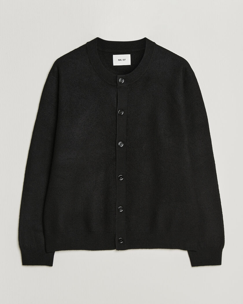 NN07 Jasper Soft Boiled Wool Cardigan Black – Negro