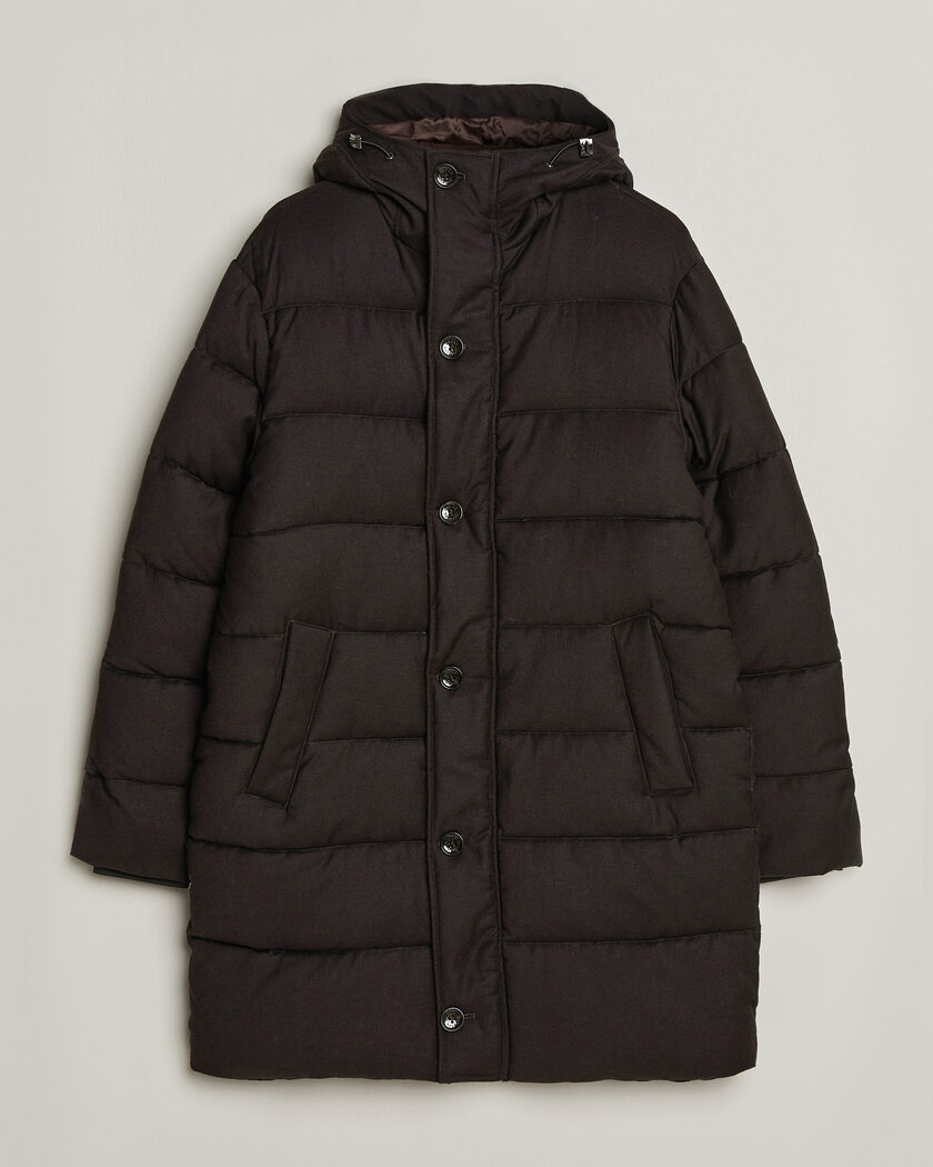 Oscar Jacobson Padded Flannel Parka Brown – Marrón