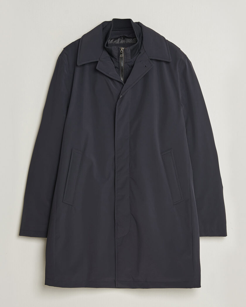 Oscar Jacobson Zipped Padded Car Coat Navy – Azul