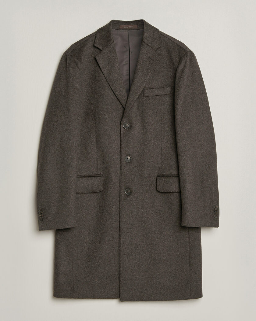 Oscar Jacobson Sergio Wool Coat Brown – Marrón