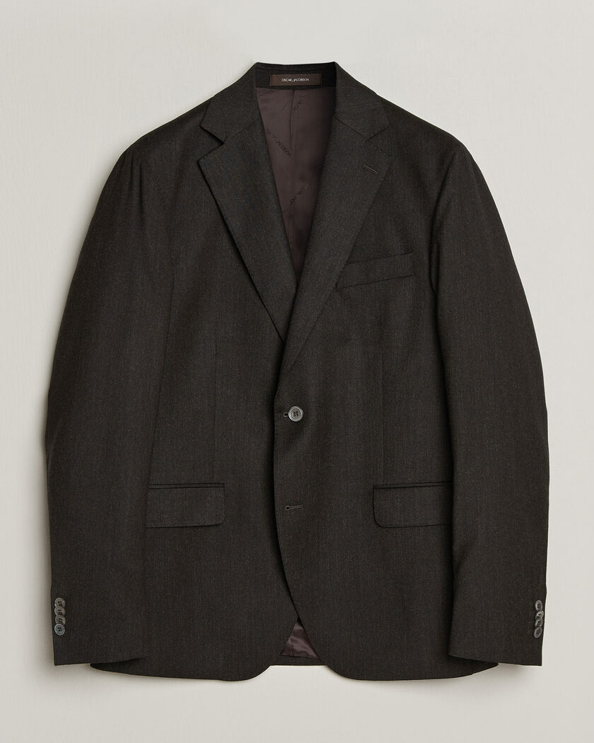 Oscar Jacobson Fogerty Wool Flannel Blazer Brown – Marrón