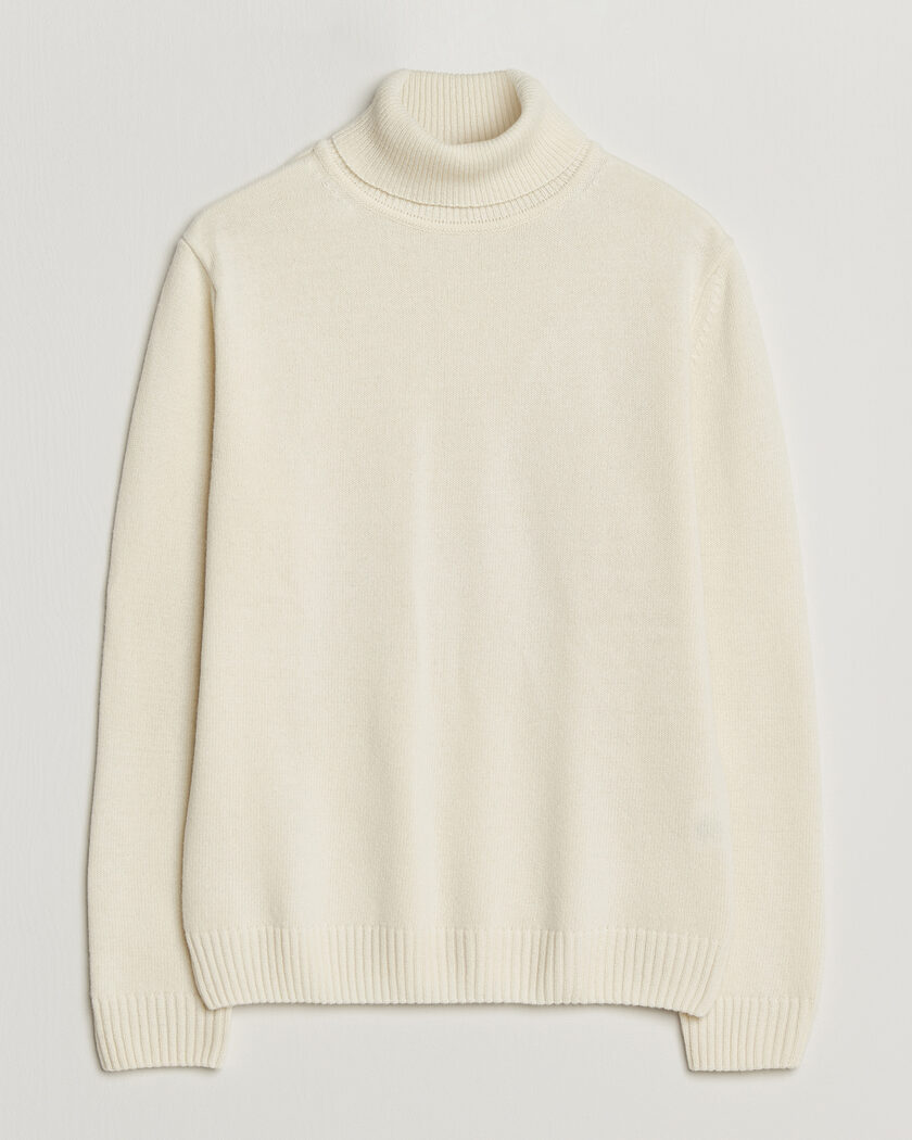 Stenströms Brushed Merino Rollneck Off White – Blanco