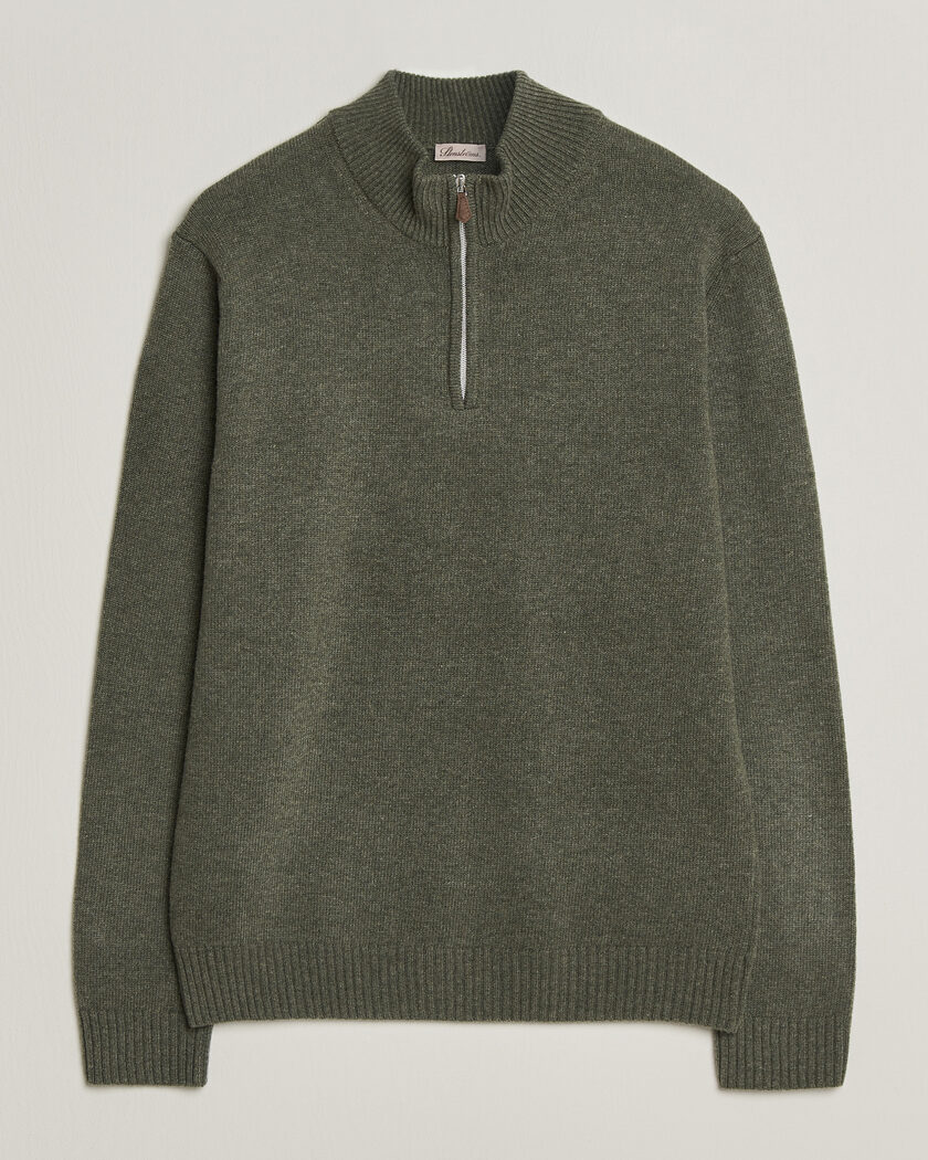 Stenströms Brushed Merino Half-Zip Green – Verde