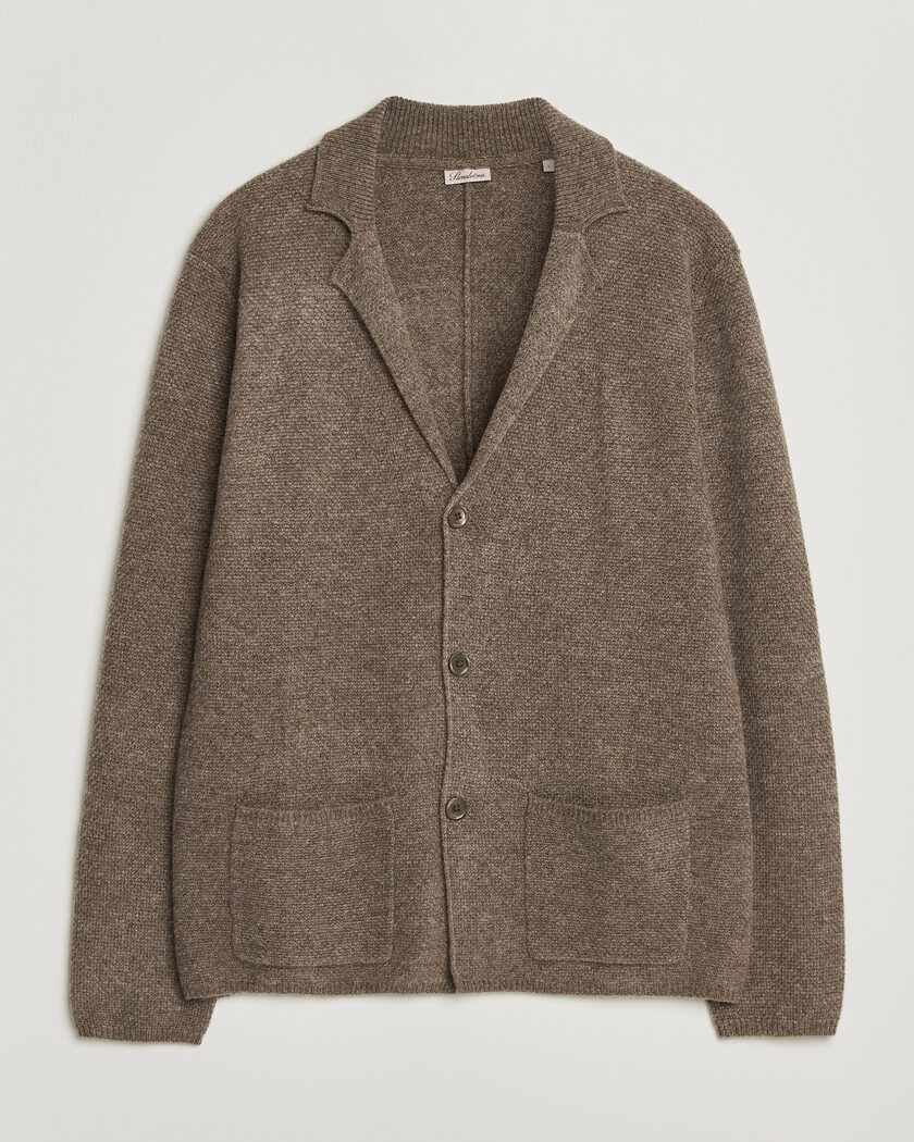Stenströms Knitted Yak/Merino Cardigan Blazer Brown – Marrón