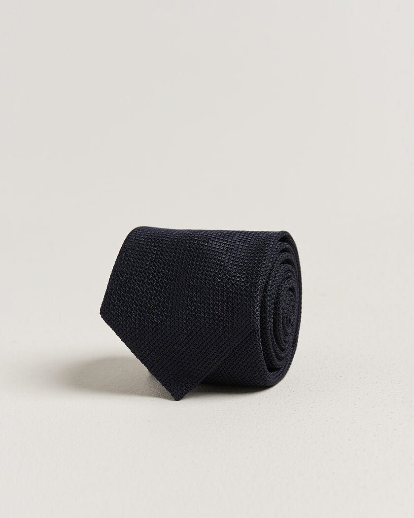 Stenströms Silk Grenadine Tie 7,5cm Navy – Azul
