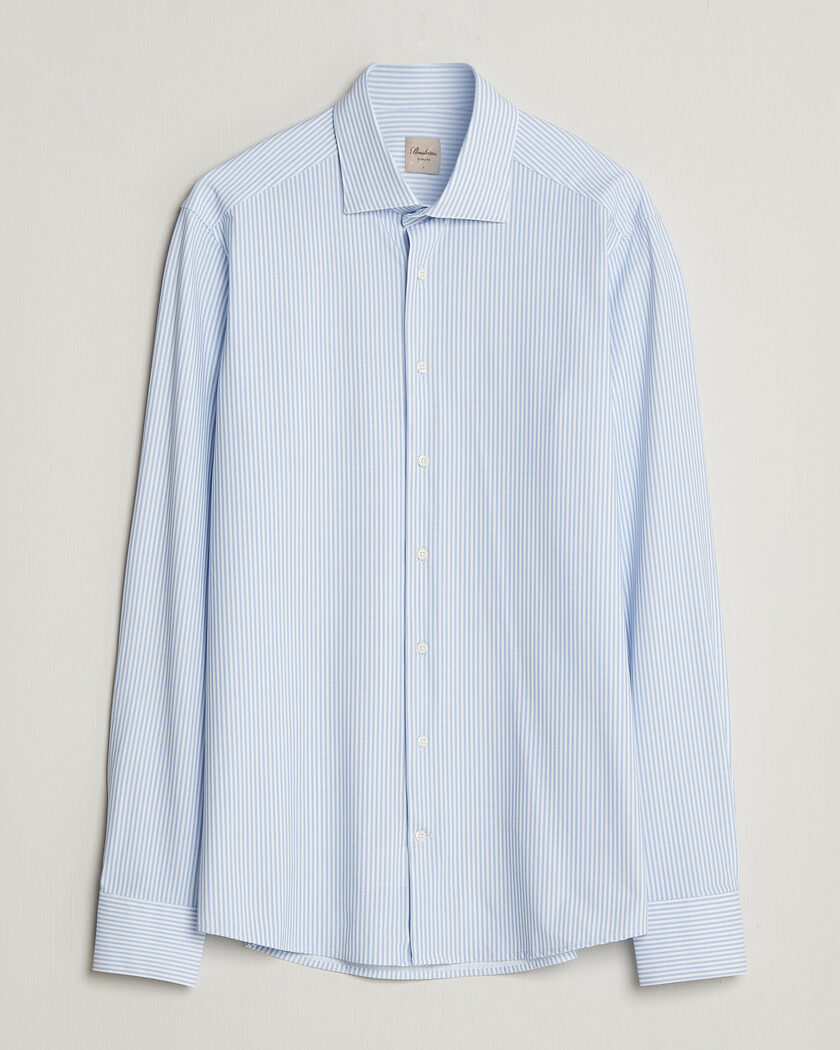 Stenströms Slimline Active Stretch Striped Shirt Light Blue – Azul
