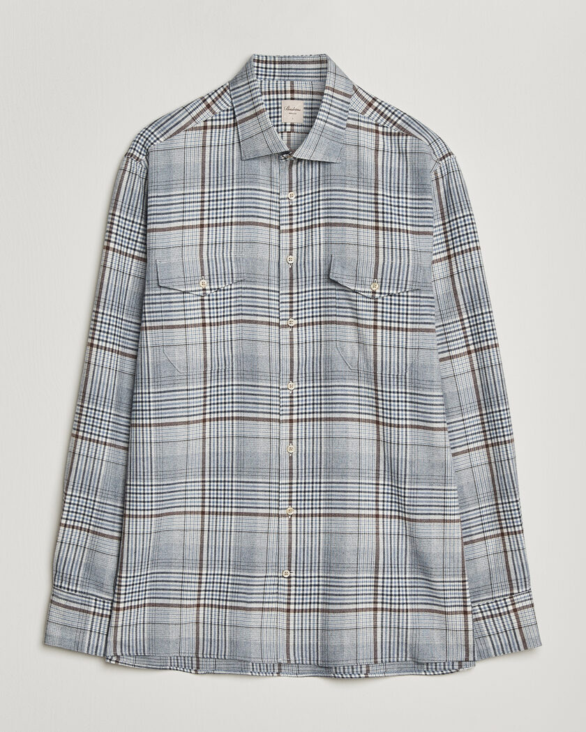 Stenströms Regular Fit Front Pocket Flannel Shirt Blue – Azul