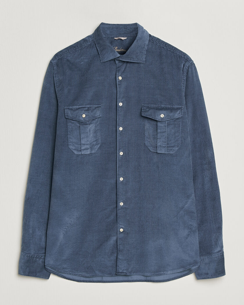 Stenströms Regular Fit Cord Pocket Shirt Blue – Azul