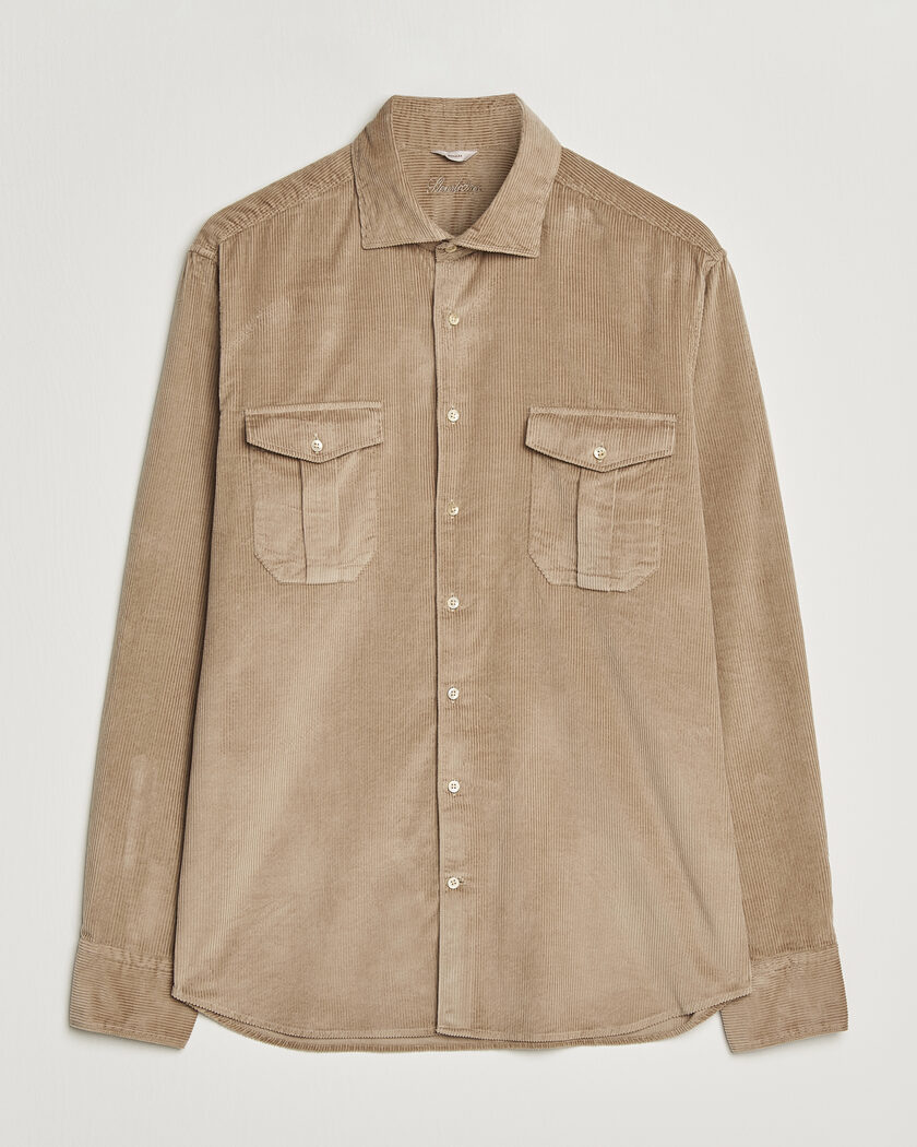 Stenströms Regular Fit Cord Pocket Shirt Light Brown – Marrón