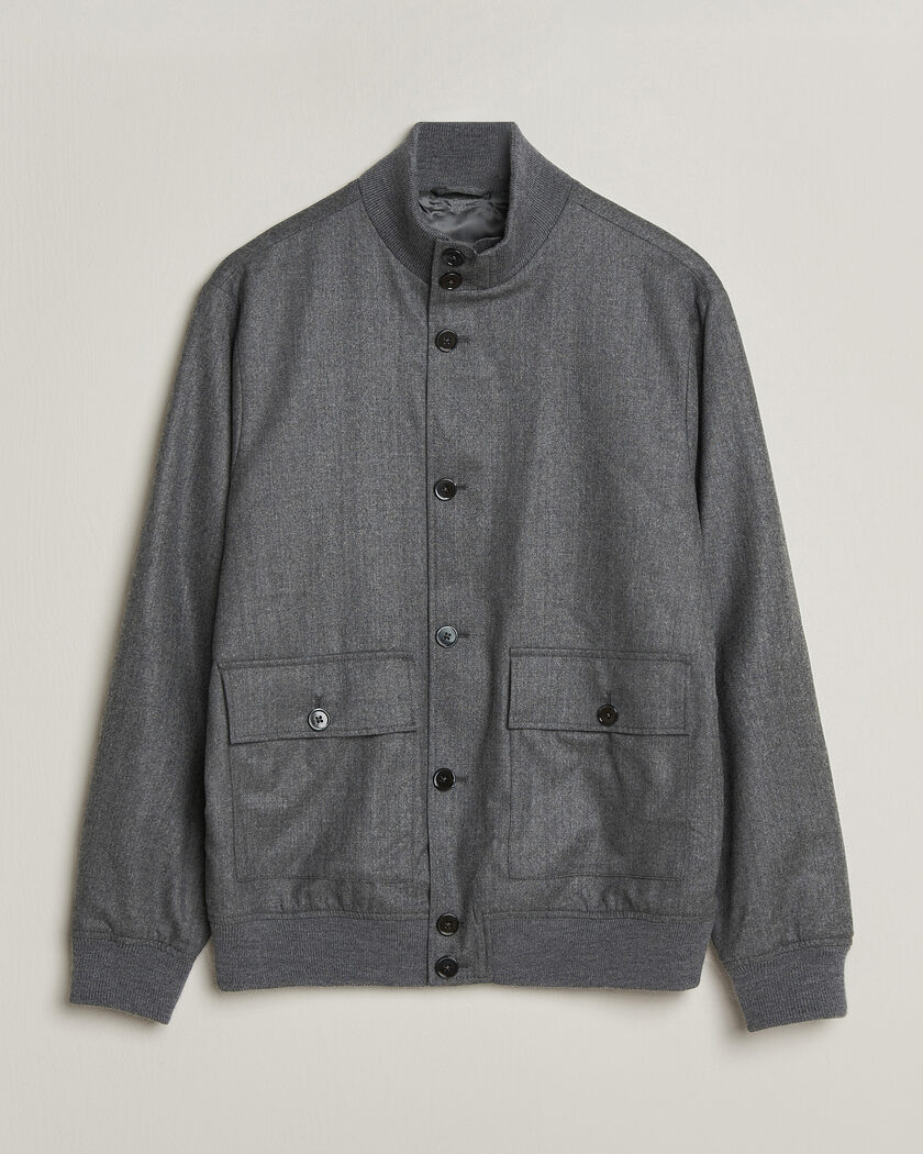 Stenströms Flannel Bomber Jacket Grey – Gris