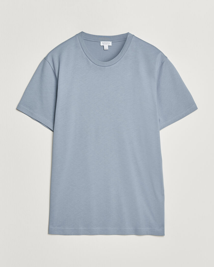Sunspel Riviera Midweight T-Shirt Powder Blue – Azul