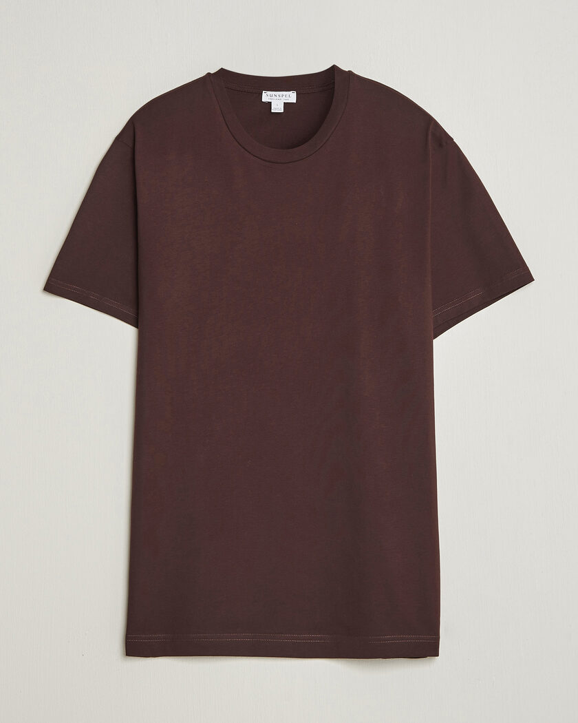 Sunspel Riviera Midweight T-Shirt Dark Brown – Marrón