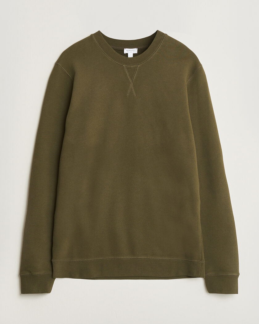 Sunspel Loopback Sweatshirt Loden Green – Verde