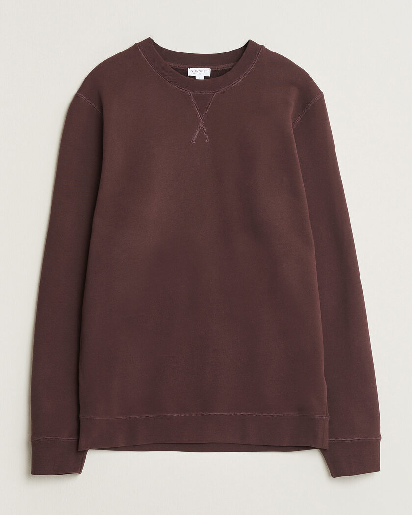 Sunspel Loopback Sweatshirt Dark Brown – Marrón