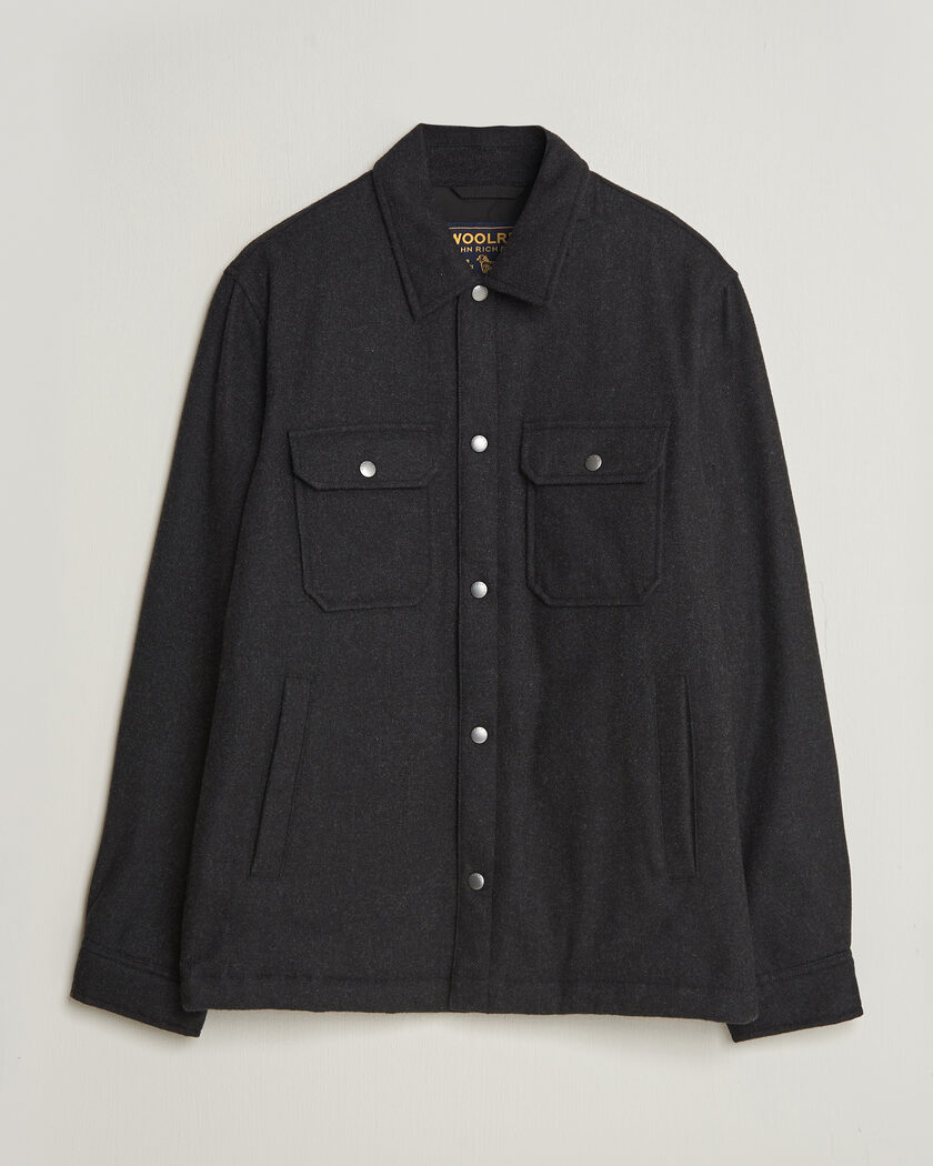 Woolrich Alaskan Wool Light Padded Shirt Jacket Faded Black – Negro