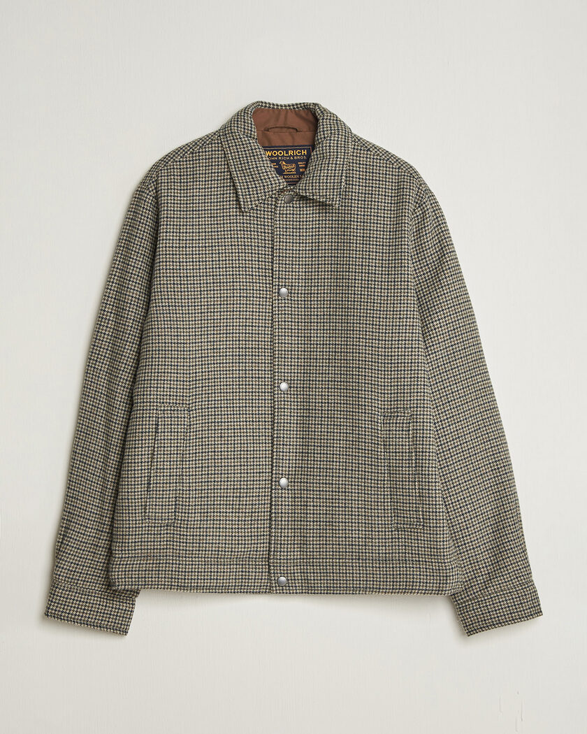 Woolrich Wool Check Light Padded Keating Shirt Jacket Brown – Marrón