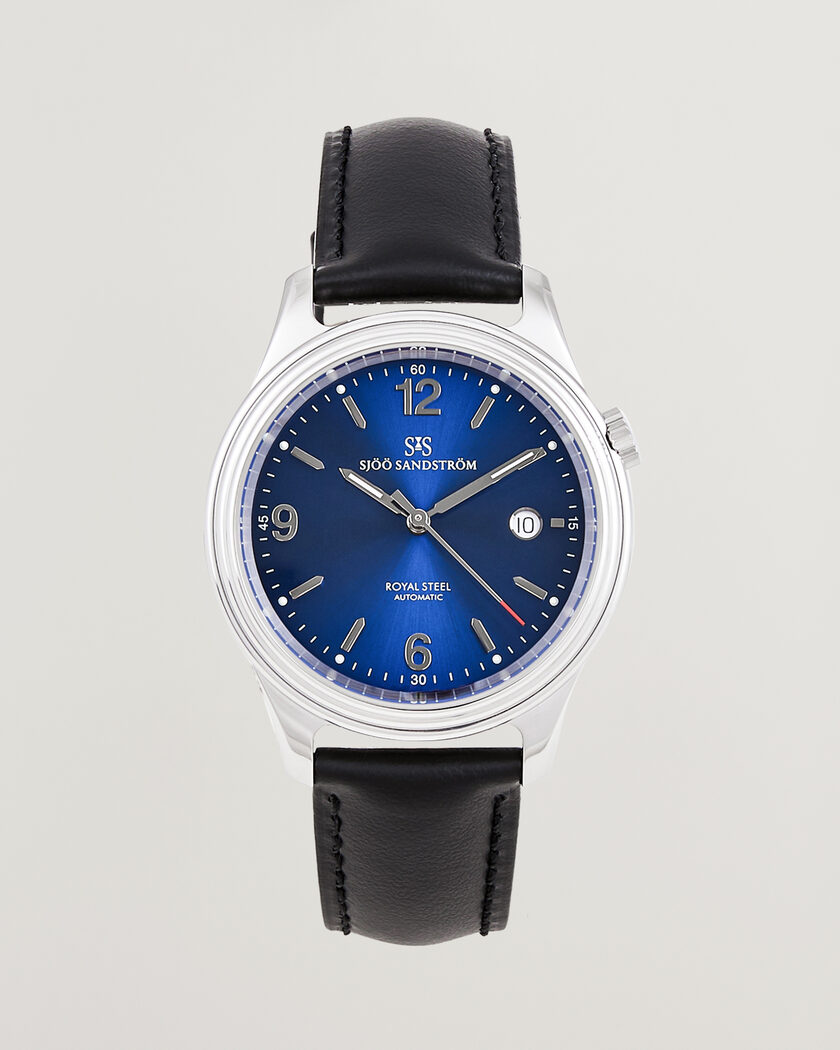 Sjöö Sandström Royal Steel 41mm Black Calf Blue Dial – Azul