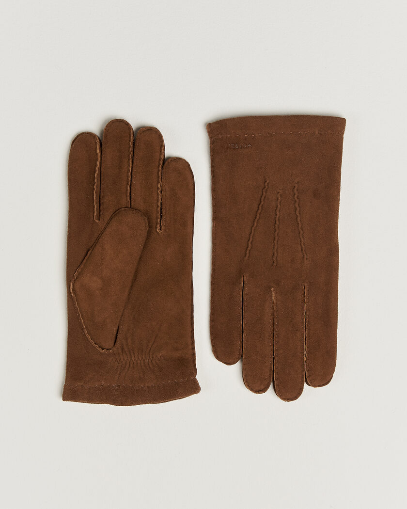 Hestra Arthur Wool Lined Suede Glove Whiskey – Marrón