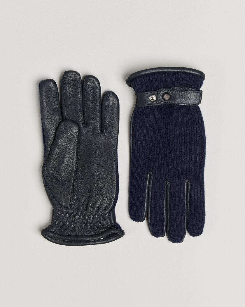 Hestra Christopher Cashmere/Elkskin Glove  Navy – Azul