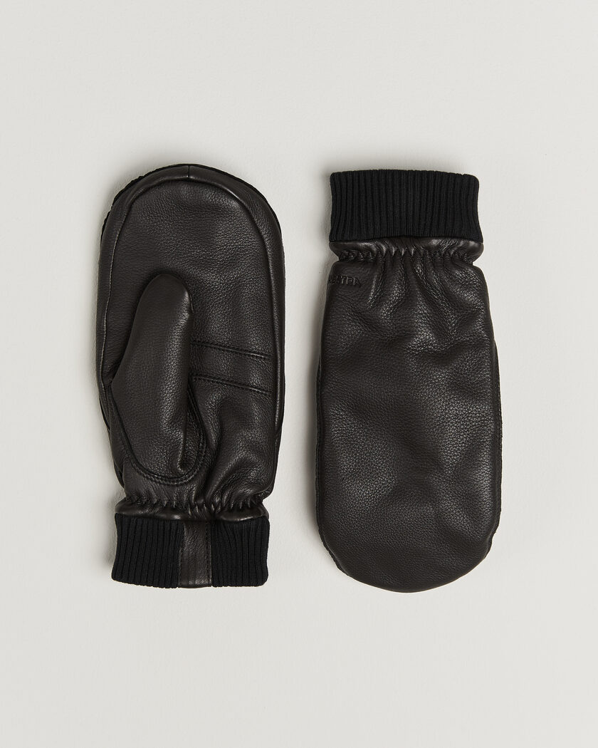 Hestra Tore Deerskin Primaloft Lined Mitt Black – Negro